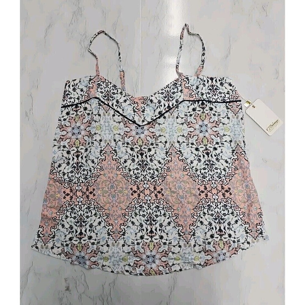 PJ Salvage Womens Coral Print Pajama Sleep Cami Tank Top Size Small NEW $48